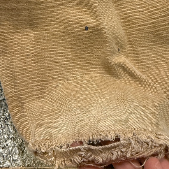 Carhartt Double Knee Bib Overalls Mens 40x32* BRN Canvas Workwear Paint Splatter - Picture 13 of 16